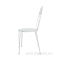 Bistro Unfoldable Wrought Iron Chair with Pattern Seat